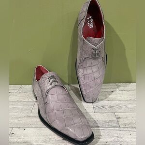 Fennix Italy shoes LT gray big blocks alligator Oxford SZ 11